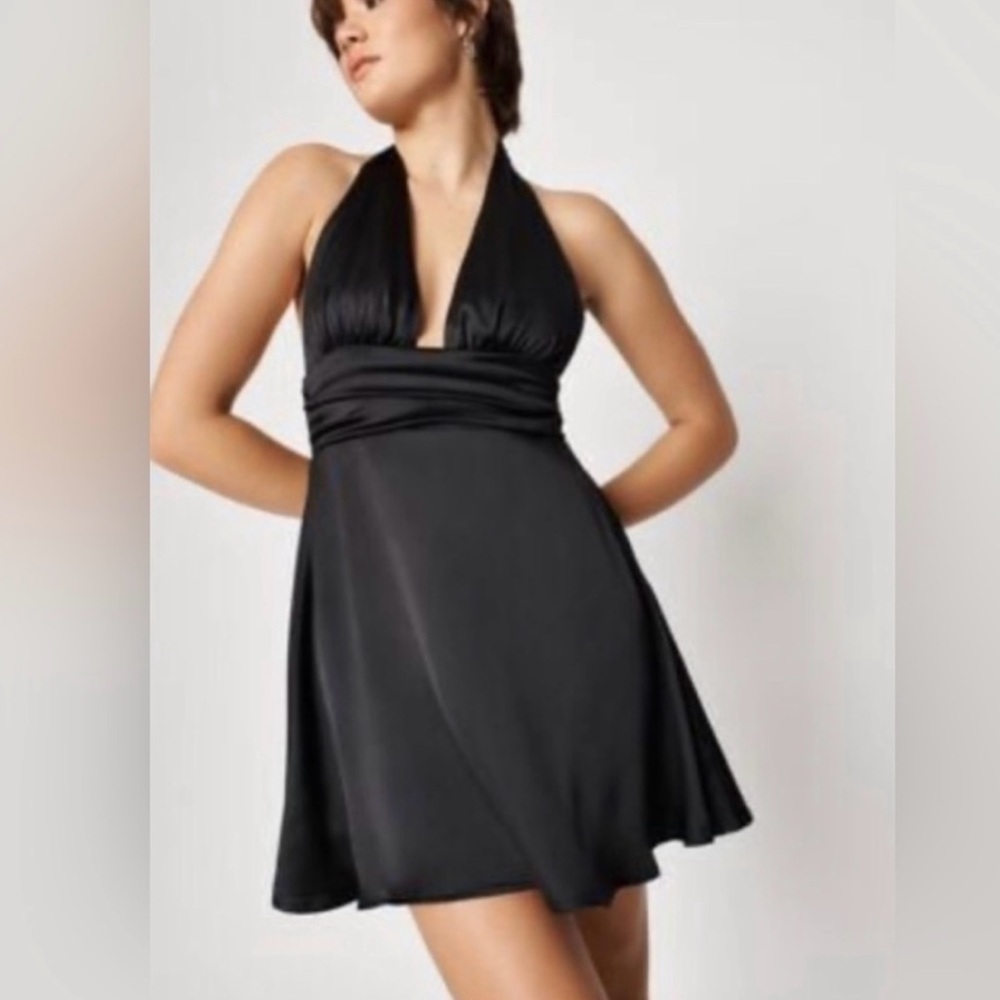 Garage Black Halter Mini Dress